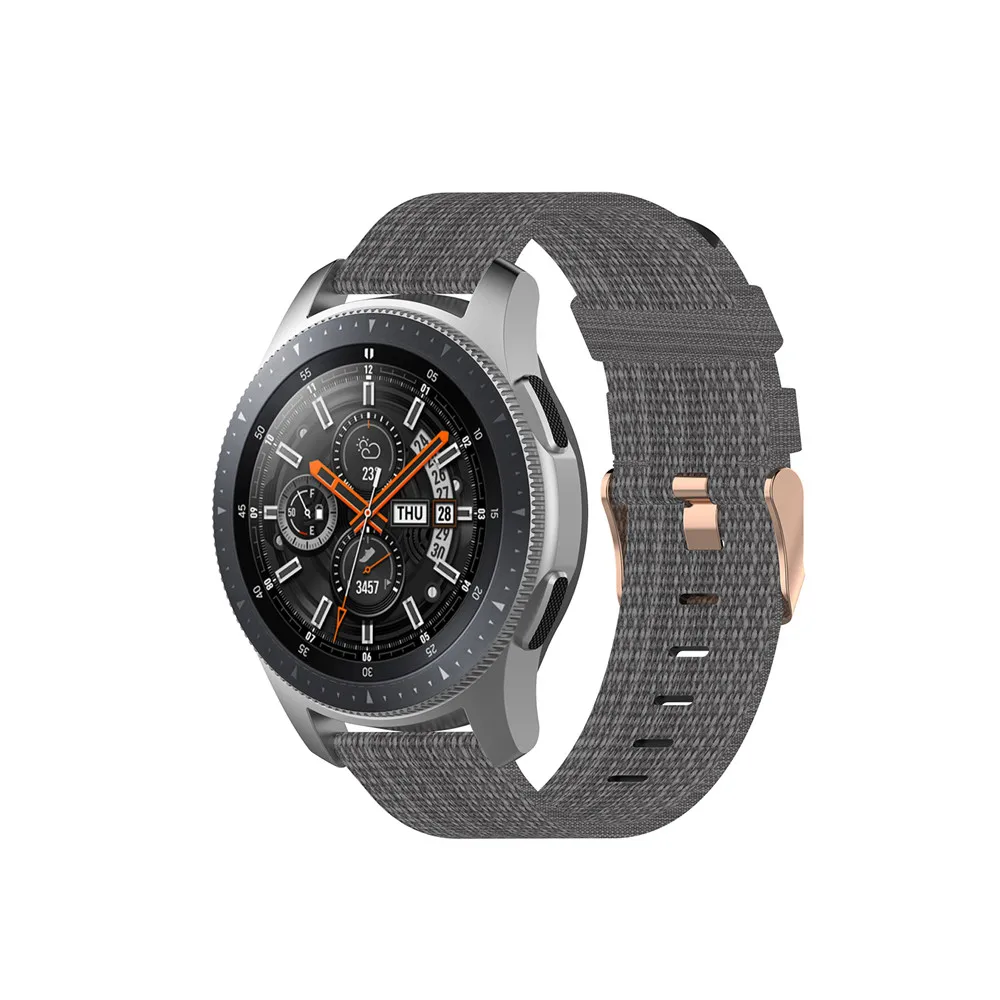 Dark gray 18 20 мм 22 мм холщовый нейлоновый ремешок для часов для samsung Galaxy Watch 42 мм 46 мм Active2 huawei Watch GT2 Amazfit GTR браслет - Цвет ремешка: Dark gray