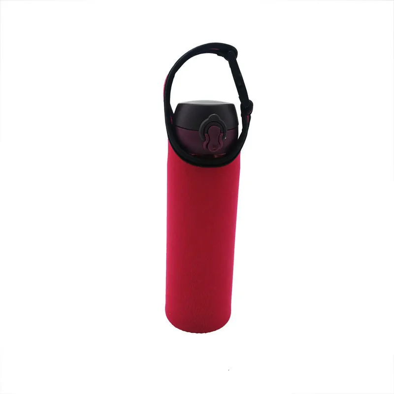 420/550 мл портативные бутылки для воды с крышкой, переноска для путешествий, теплые теплоизоляционные бутылки для воды, сумки с веревкой, термос, чашки, сумки - Цвет: Red 420ml