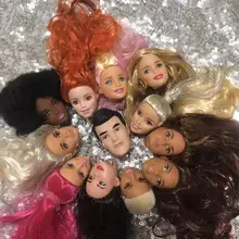 Редкая коллекция принцесса куклы головы аксессуары для игрушечной куклы девочка Сделай Сам Туалетная игрушка куклы головы части джут черный силивер красный волос голова