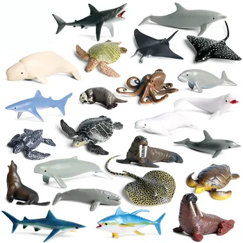 

27 Kinds Small Marine animal Figure Collectible Toys Sea Animal Action Figures Animal Toys Kids Cognitive Toys