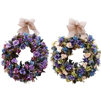 

Hot Beautiful Wedding Party Home Decoration Artificial Rose Flower Wreath Round Wreath Warm Romantic Family Decoration Wreath/