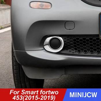 

2pcs Car Front Meshwork Fog Lamp Frame Decoration Lampshade Trim Cover Housing For New Smart 453 fortwo Car Accessories