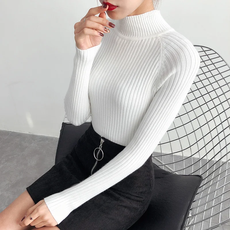 Turtleneck Womens Sweaters Winter Autumn Basic Sweater Women Pullover Women Knitted Long Sleeve Sweater Pull Clothes