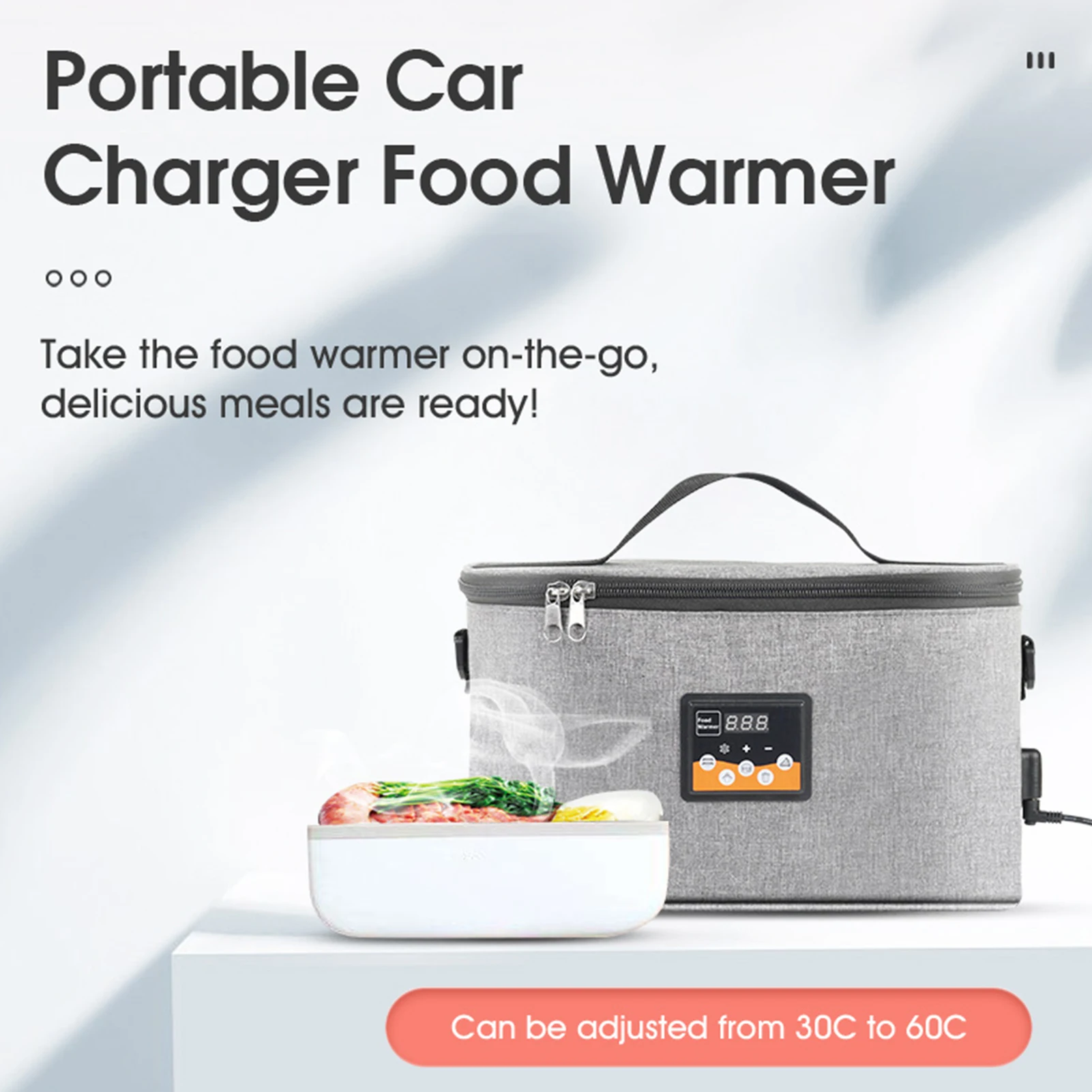 Car Personal 12V Portable Electric Oven Lunch Box Hot Food Heating Bag Camping 