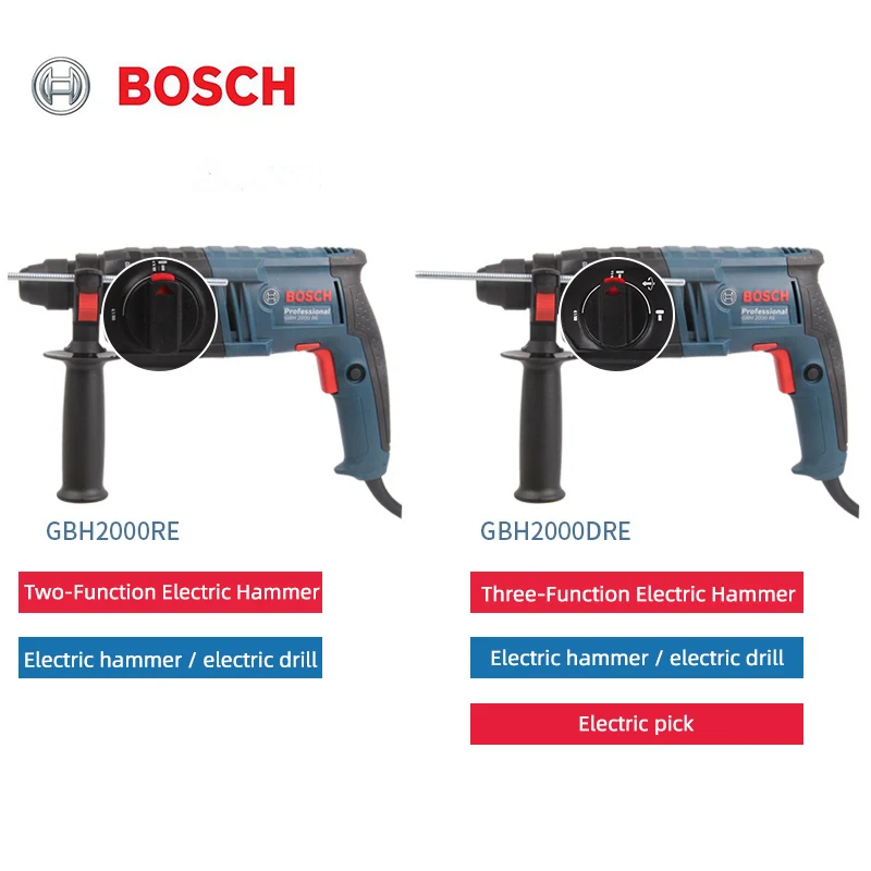 Bosch GBH 2000 RE/DRE электрический молоток, электрическая дрель, бытовой многофункциональный светильник, электрический инструмент, ударная дрель