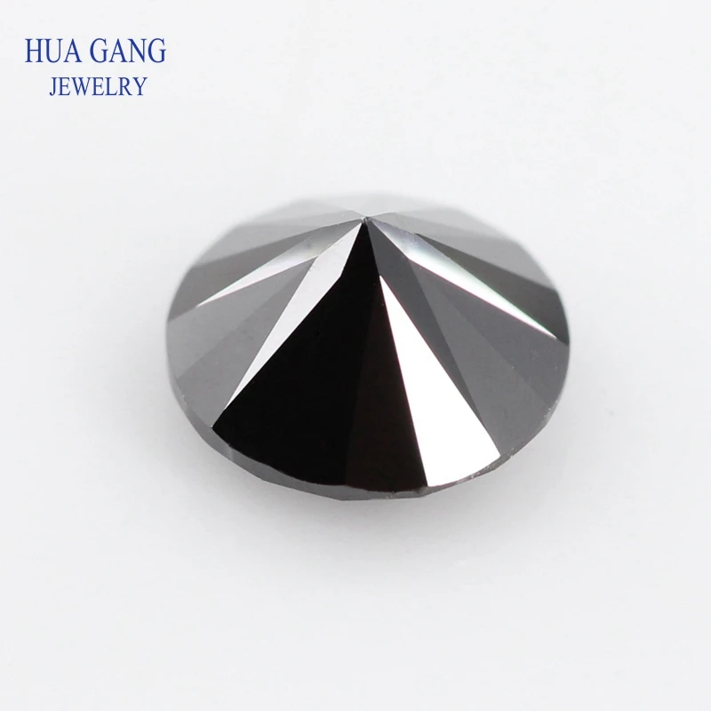 1 Carat Black Color Moissanite Stone Beads 6.5mm Brilliant Cut VVS1 Excellent Cut Tester Positive Lab Diamond For Jewelry Making
