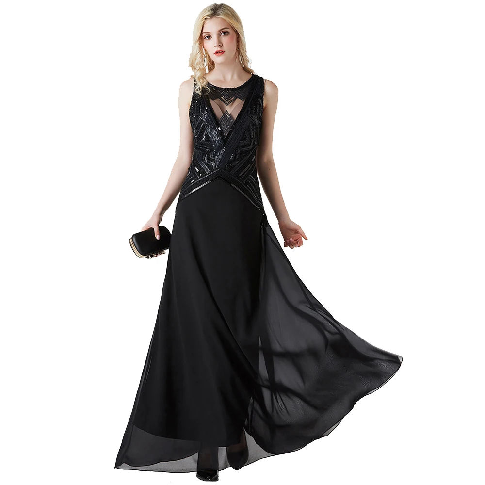 

Royal Blue Sequin Chifffon Evening Dresses Long Formal Dresses Evening Gown Robe De Soiree Mother Of The Bride Dresses 2020