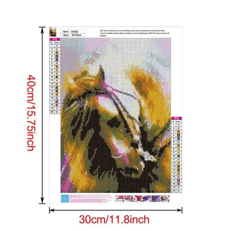 Horse 5D round Shaped Diamond Painting Embroidery Needlework Rhinestone Crystal Cross Craft Stitch Kit - Home Decor Craft Q6PE