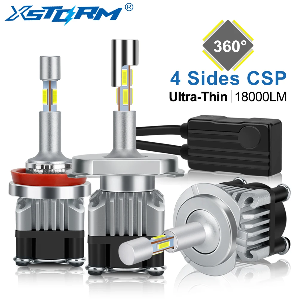 Comprar 4 lados 18000LM H7 Led Canbus H1 H3 H4 H8 H11 9005 HB3 9006 HB4 Turbo Led bombillas de faros 6000K Auto de 12V 24V luces del coche de la lámpara de la niebla