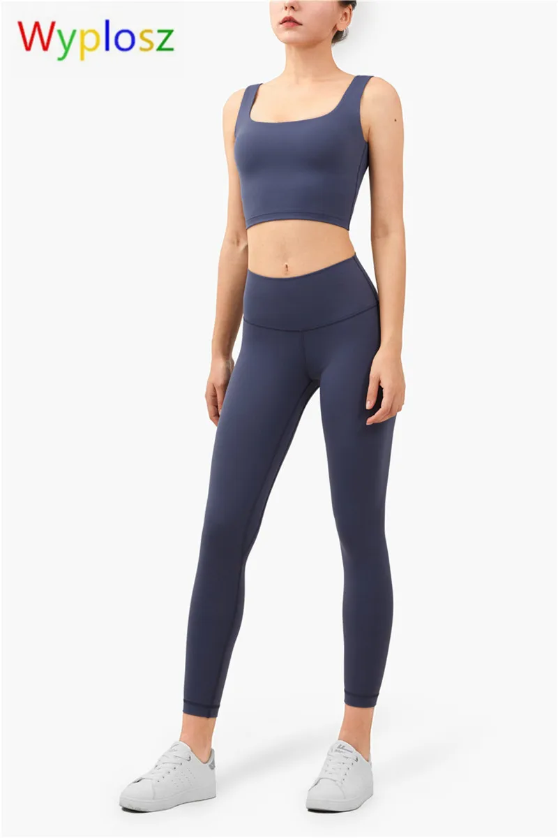 

Wyplosz2.0 Slight Support Nudity Fabric Yoga Set Spors Fitness Leggings Yoga Pants High Waist Hip Pants Gym Bra Workout Leggings