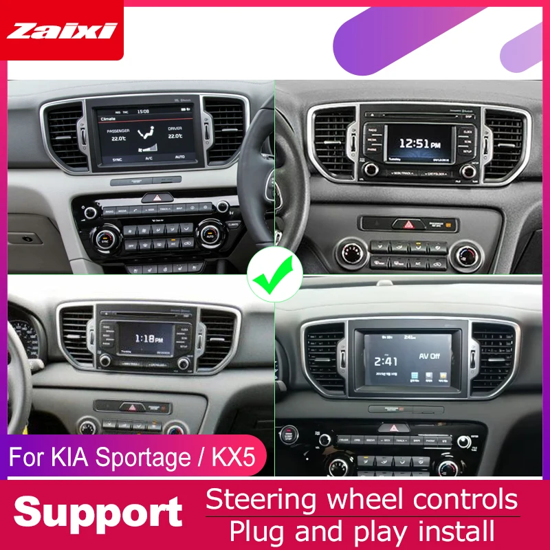 ZaiXi 2 DIN Автомобильный dvd-плеер gps-навигатор для KIA Sportage KX5~ автомобильное мультимедиа андроид экран системы радио стерео