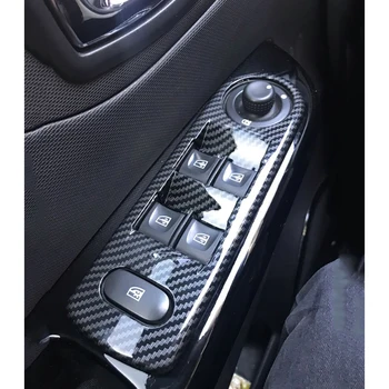 

For Renault Captur 2015-2017 LHD ABS Carbon Fibre Inner Armrest Door Window Glass Lift Switch Button Panel accessories 4pcs