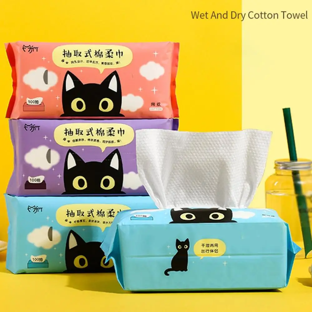 

Wet and dry disposable cleansing and cleansing towel removable cotton soft towel 100 pump plain