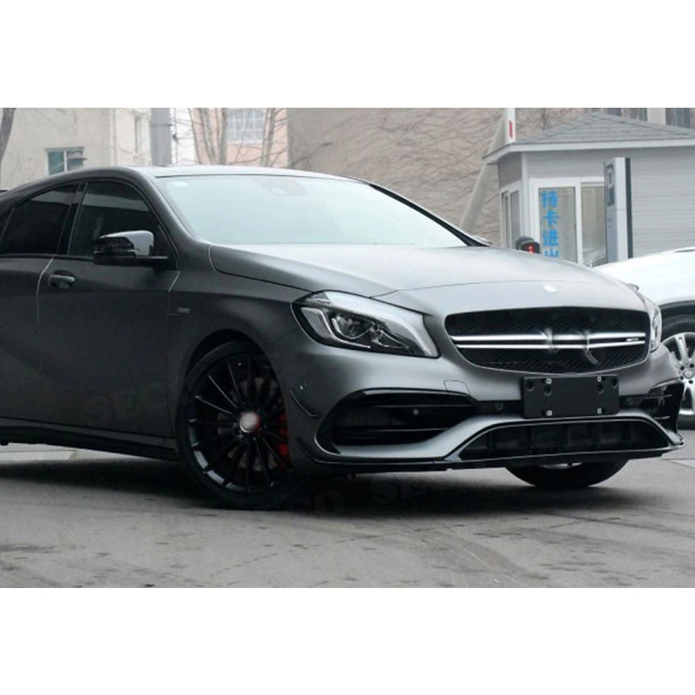 Для Benz A Class W176 A45 AMG подтяжка лица- передняя губа Боковой бампер ребра отделка углеродное волокно/Разделитель АБС Canards спойлер