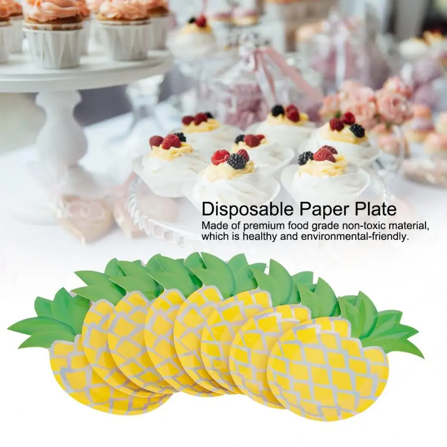 8 шт одноразовые бумажные поднос для фруктов, тарелки, бумажные тарелки для праздника, вечерние, свадебные украшения, принадлежности, одноразовая посуда