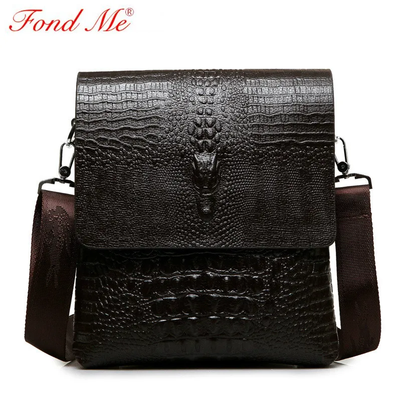 Новая мужская сумка-мессенджер через плечо с крокодиловым узором |