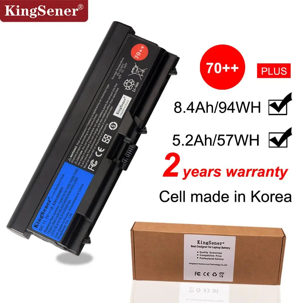 Kingsener-nova Bateria do Portátil 94wh 57wh para Lenovo Thinkpad T430 T430i T530 T530i W530 Sl430 L430 L530 45n1007 45n1006
