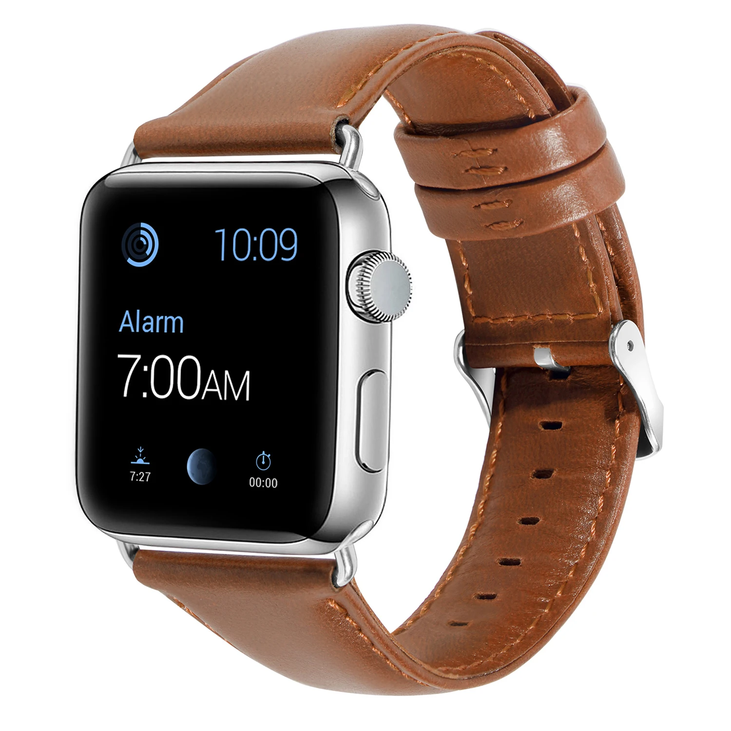 Light Brown Качественный кожаный ремешок для часов на замену для Apple Watch Band 44 мм 40 мм 42 мм 38 мм Series 5 4 3 2 1 iWatch - Цвет ремешка: Light Brown