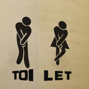 

Door Decoration Easy Apply Toilet Man Woman Pattern Removable Bathroom PVC Home Restaurant Entrance Wall Sticker