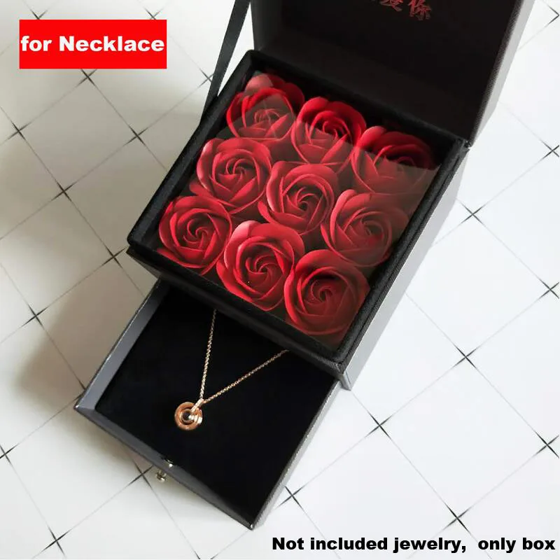 for Necklace Набор украшений для девочек и женщин, серьги, ожерелье, помада, коробка для хранения косметики, Подарочная коробка, роза, мыло, цветок, день рождения, свадьба, упаковка, сумка - Цвет: for Necklace