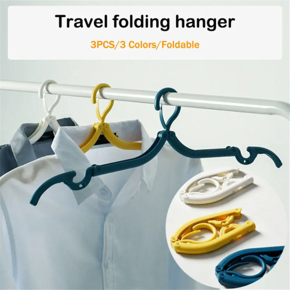 

3pcs Folding Hanger Travel Portable Multi-function Magic Stretch Clothes Hanger