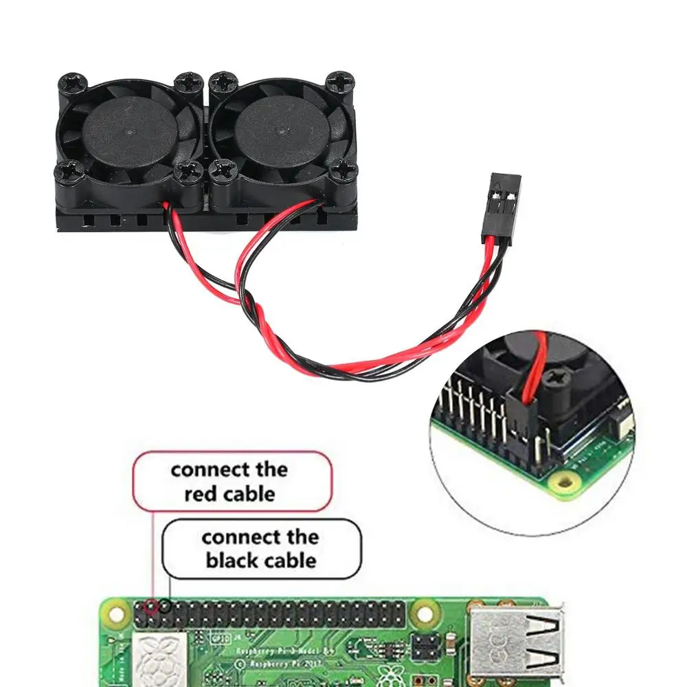 Универсальный охлаждающий двойной вентилятор Raspberry Pi 5 в постоянного тока и ОЗУ