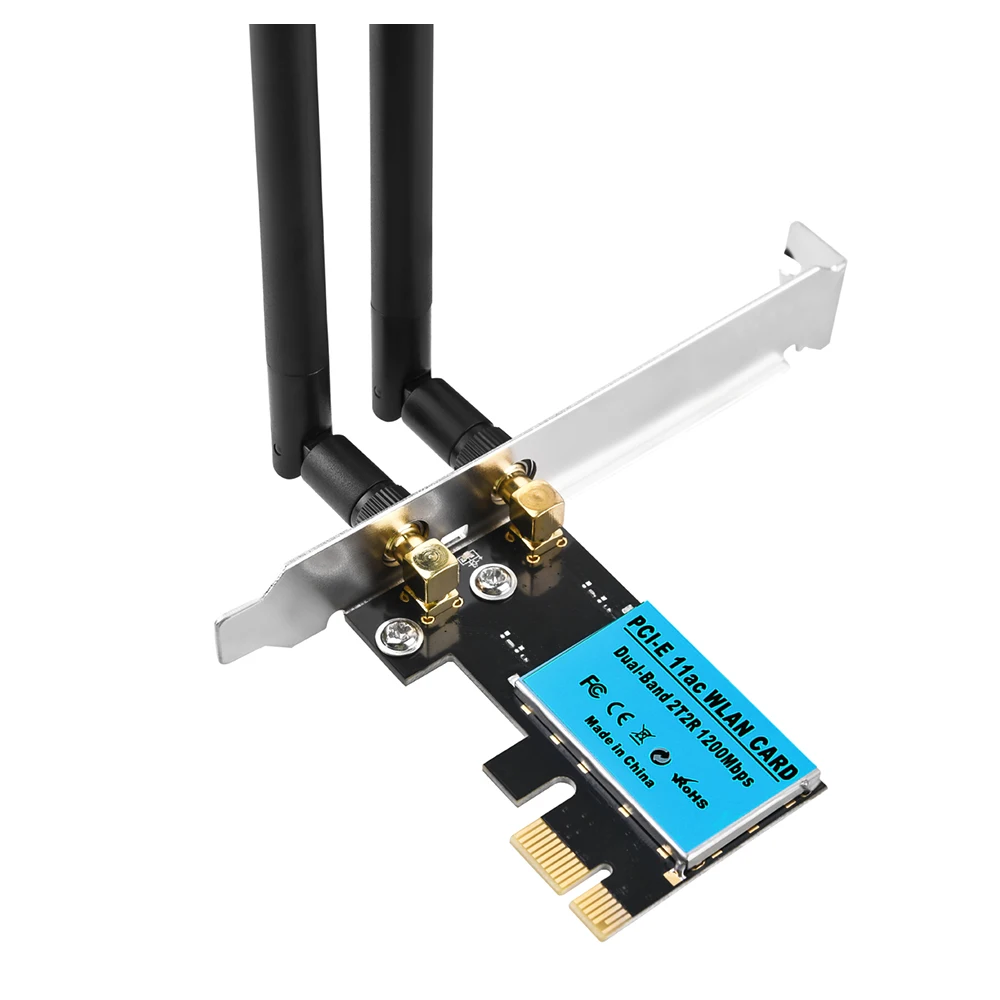 

2.4GHz Wireless 1200Mbps WiFi Adapter PCI-E Network Card Adapter PCI-Express Wifi for PC Desktop for Windows 10