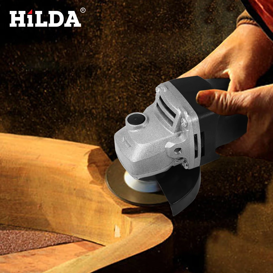 

HILDA 910W Angle Grinder Grinding machine Electric Angle For woodworking Polishing Cutting Power Tools DC
