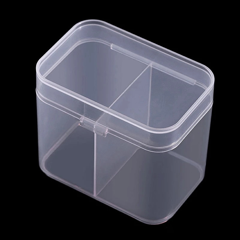 2 сетки пластиковый ящик для хранения с крышкой разгрузка хлопок Маникюрный Инструмент Косметическая стирка полотенце коробка для хранения ногтей ручка контейнер Органайзер - Цвет: Clear