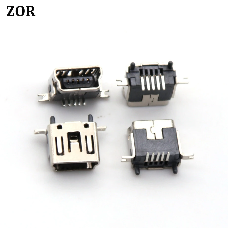 2 шт. мини usb Тип B Женский 5 Pin DIP Вертикальная ножка PCB 180 градусов разъем V3 Micro USB короткий абзац