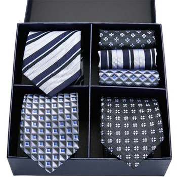 

Luxury design Striped tie set silk tie 3types Striped Paisley Floral men 7.5 cm tie gift box set men tie & handkerchief GL-16
