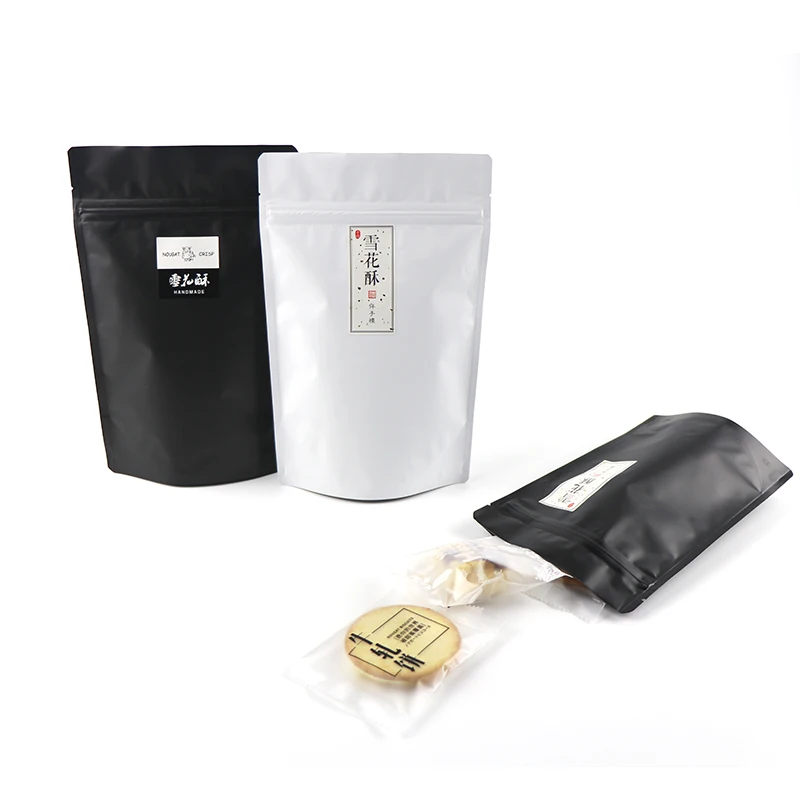 Thick Matte Black White Pink Aluminum Foil Packaging Bag Doypack Food Coffee Heat Sealable Stand Up Zip Lock Plastic Bags 50pcs 4