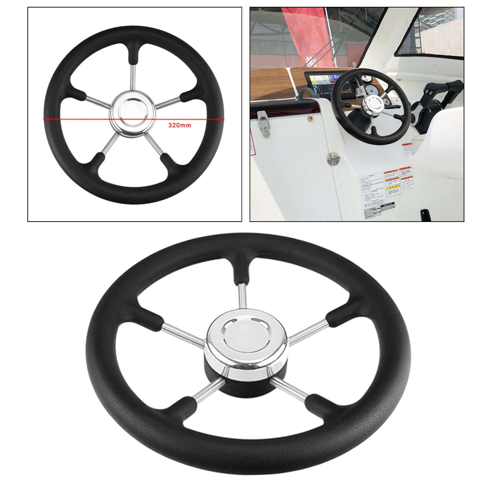 Weggooien ei Huidige 12.6 Inch Boot Stuurwiel 5 Spoke Jacht 15 Graden Schotel  Polyurethaan|Marine Hardware| - AliExpress