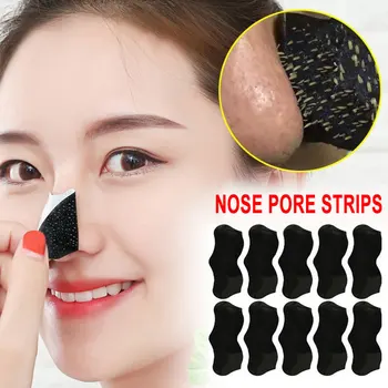 

10 PCS Bamboo Charcoal Blackhead Remover Deep Nose Pore Cleasing Strip Nose Sticker Pig Nose Mask Charcoal Pore Strip Deep Clean