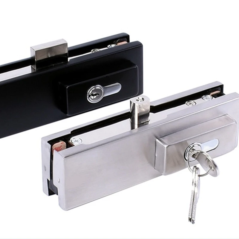 Stainless Steel Frameless Glass Door Lock Sliding Gate Lock With 3 Keys Anti Theft Security Door Lock 10 12 Mm Door Clamp Door Locks Aliexpress