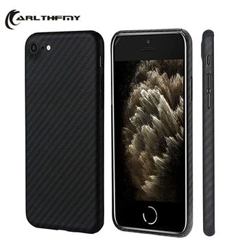 

For iPhone SE 2020 Case Real Carbon Fiber 0.6mm 3D Ultra-thin Anti-fall hard business cover case For Apple iPhone SE 2020 shell