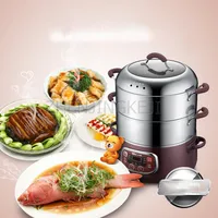 Electric Steamer 8L Two Layers High Capacity Stainless Steel Steaming And Cooking Dual-Purpose Pot With Reservation Insulation 2