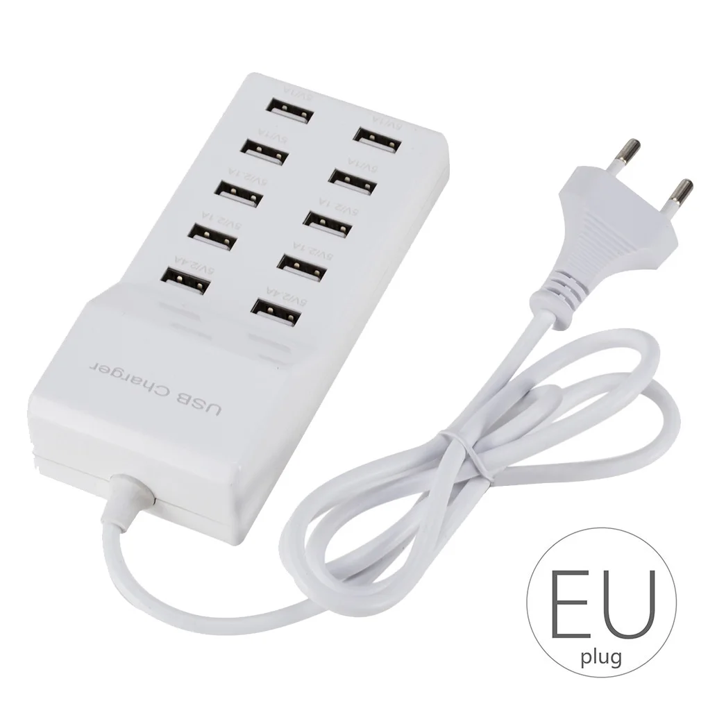10 портов USB зарядное устройство телефон планшет USB устройство путешествия настольное зарядное устройство концентратор питания США вилка ЕС вилка