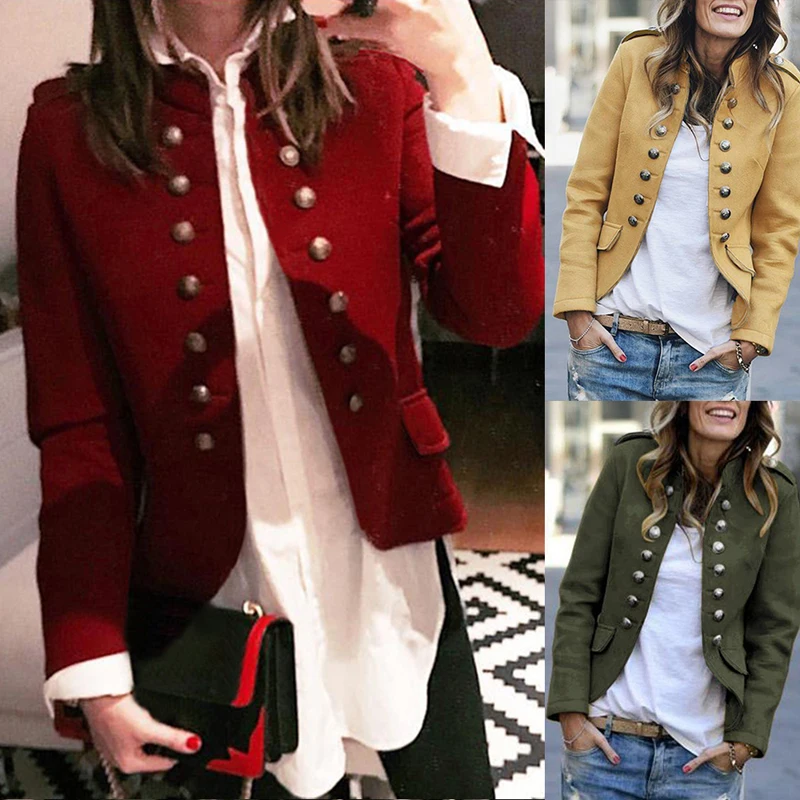 MoneRffi высокое качество Blazer Fushia блейзер для женщин офисные женские золотые двубортные пуговицы Осень Зима Новая мода Блейзеры