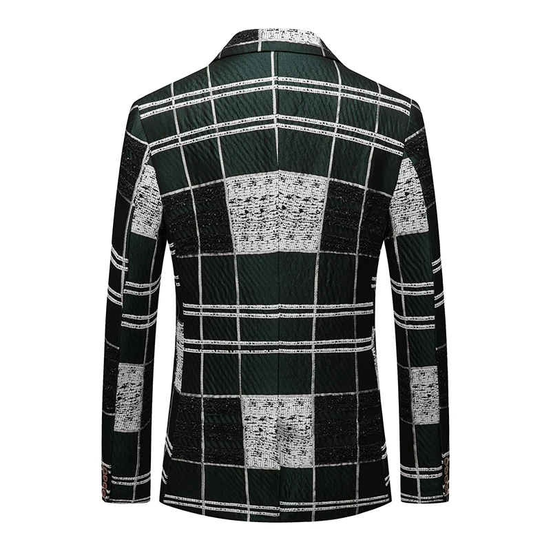 MOGU осень модный мужской блейзер хлопок клетчатая куртка Slim Fit мужской классический умный Повседневный блейзер для мужчин плюс размер 5XL