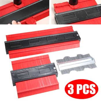 

3Pcs/Set 120/250/125mm Contour Profile Gauge Tiling Laminate Tiles Edge Shaping Wood Measure Ruler Contour Gauge Duplicator