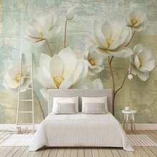 3D с Цветочным Тиснением картина маслом большой настенной ткань Гостиная ТВ фон Настенный декор Водонепроницаемый обои Стикеры