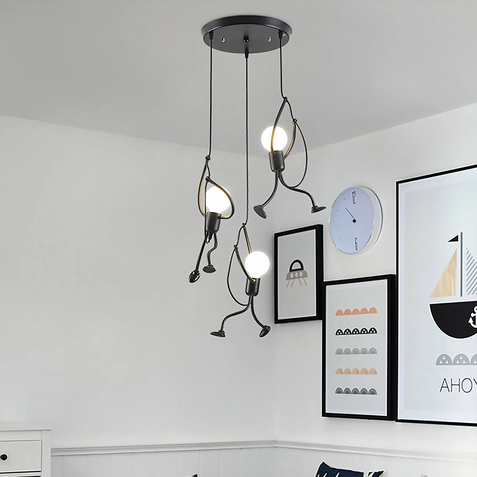 Ceiling Chandelier Retro Humanoid Industrial Metal Pendant Light Home Decoration Bulb Not Include | Лампы и освещение