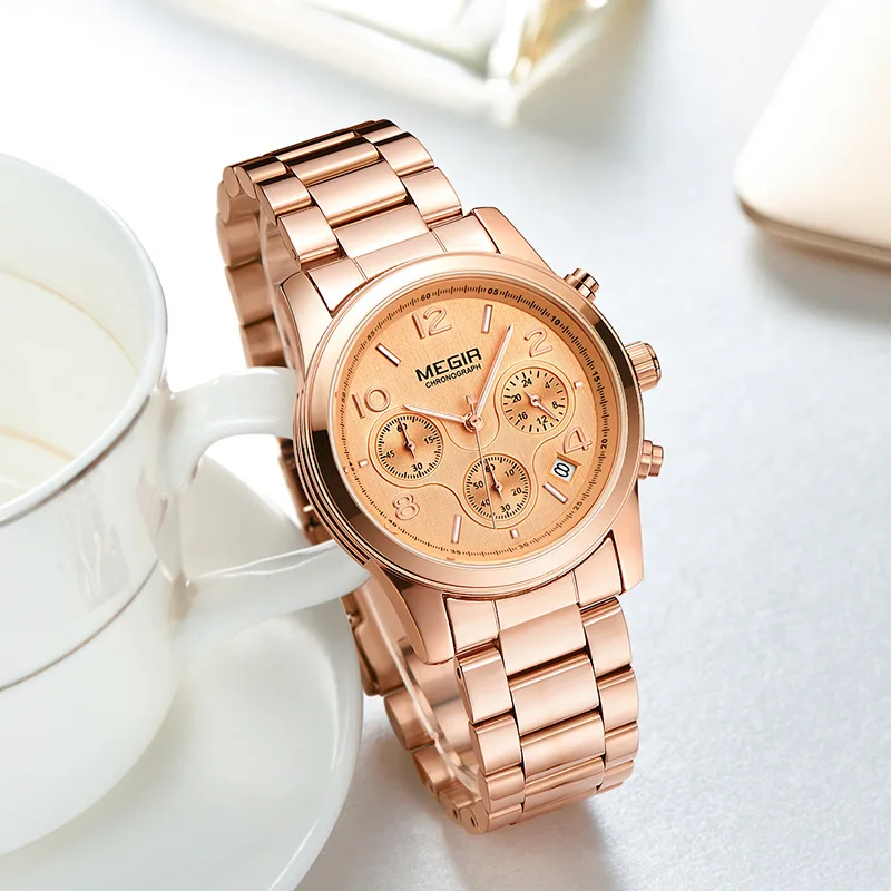 

[Multi-functional Timing WOMEN'S Watch Heart Fashion] Surface Cover Three-Eyed Design, Automotive Steering Wheel-like