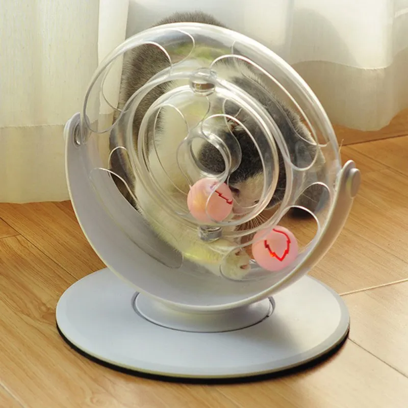 Pet игрушки для котов котенок интерактивная игра игрушка-головоломка РЕГУЛИРОВОЧНОЕ КОЛЬЦО шарик тренировки кота развивающие ловли трек роликовые игрушки