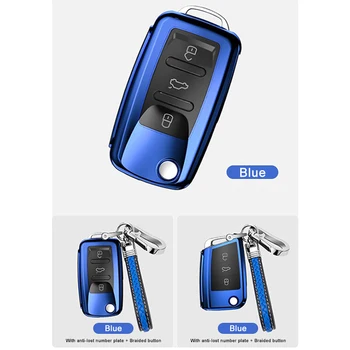

For VW Key Case For Volkswagen Polo Bora Tiguan MK2 Passat B5 B6 B7 Golf 6 7 MK7 Jetta Seat Leon For Skoda Octavia Kodiaq Karoq