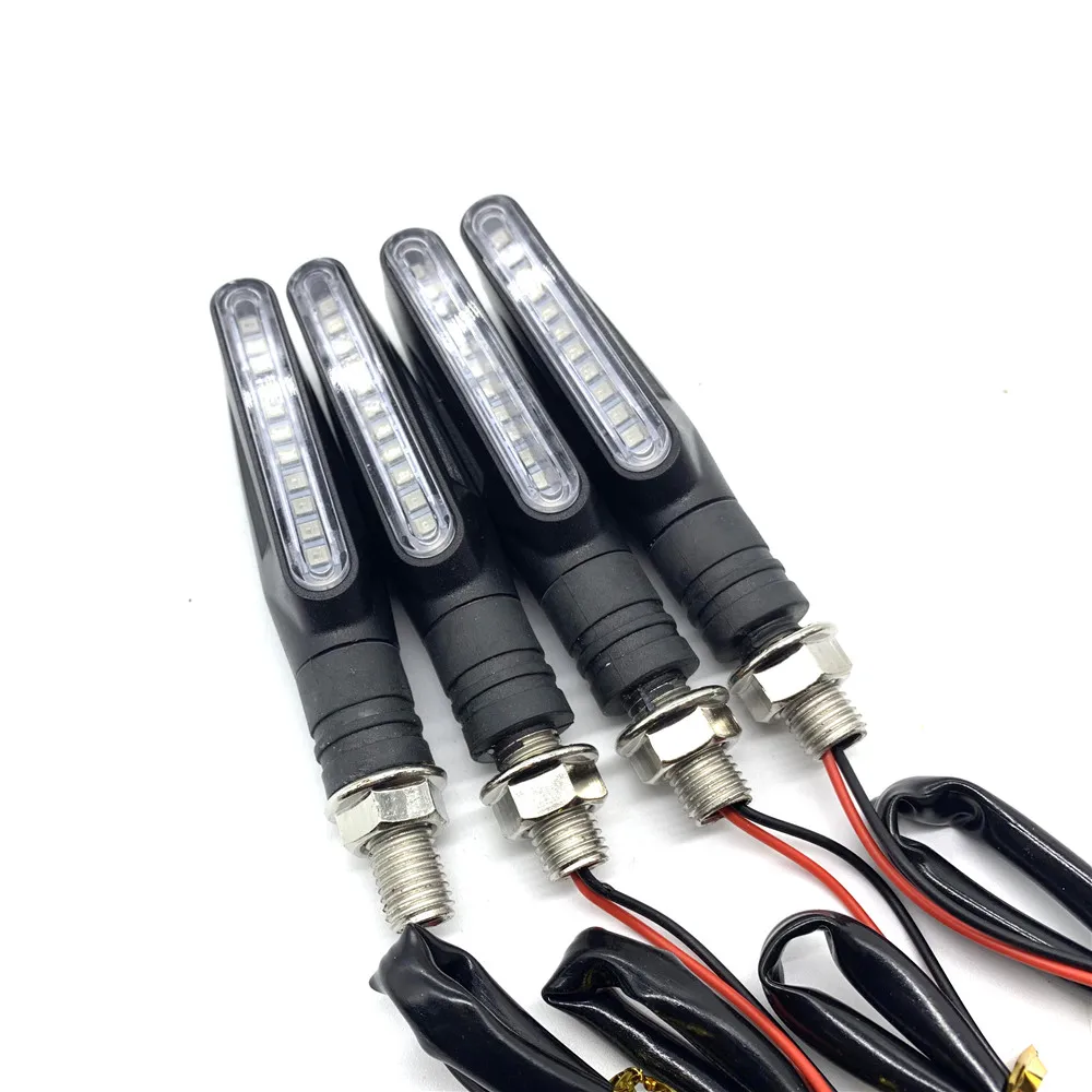 4pcs Motorcycle Turn Signals LED Blinker Flowing Water Flashing Lights Tail Stop Indicators motorcycle turn signal