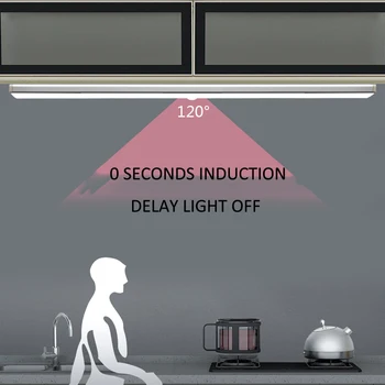 

22.5/40/60 USB Rechargeable LED Under Cabinet Light With PIR Lightening Stick-on Motion Sensor Wardrobe Bar Magnetic Strip