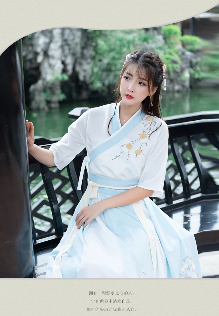 4Color Chinese Traditional Women Plum Hanfu Dress Fairy Fresh Elegant Folk Dance Stage Performance Tang Dynasty Ancient Costume
