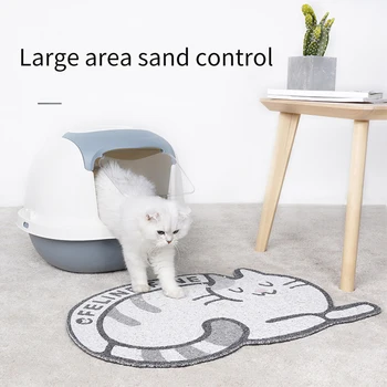 

Cat Litter Mat Non Slip Splash Proof Animal Pattern Trapper Washable Anti Bite Pet Supplies Elastic Fibers Easy Clean Home